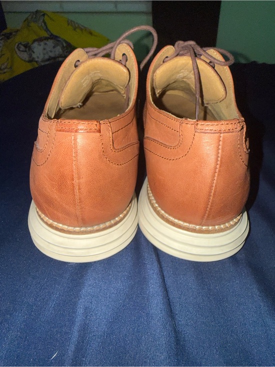 Cole Haan Men’s Leather Wingtip Derbys in Orange Brown